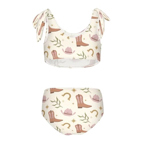 Girls Swimsuit Two Piece Swimwear Western Boots Horseshoe Bikini Set Beach Sport Bathing Suit for Girls 3-12T2