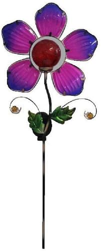 Luna24 simply great ideas... Solar Gartenstecker Blume mit Blättern aus Glas, 2 Farben wählbar, Gartenstecker, Solarleuchte, Solarlampe Luna24 simply great ideas... Solar Gartenstecker Blume mit Blättern aus Glas, 2 Farben wählbar, Gartenstecker, Solarleuchte, Solarlampe