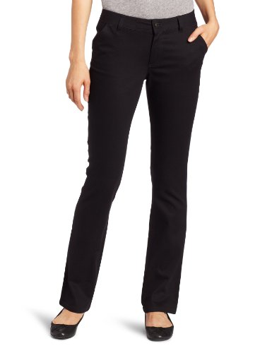 Lee Uniforms Juniors Curvey Straight Leg Pant, Black, 0