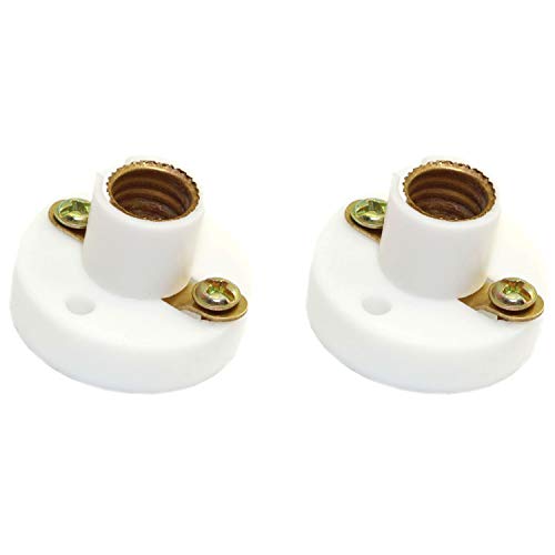 RuiLing 2-Pack E10 Small Bulb Holder White Plastic Screw Type Bulb Socket Light Beads Lamp Sockets Student Experiment Lighting DIY Accessories