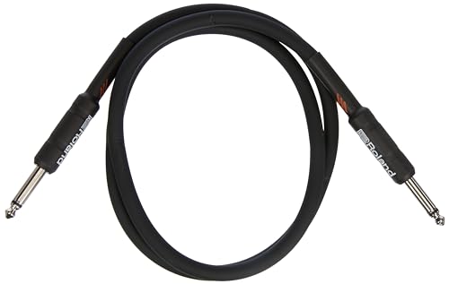 ROLAND Black Series Instrument Cable, Black, Length: 3Ft/1M