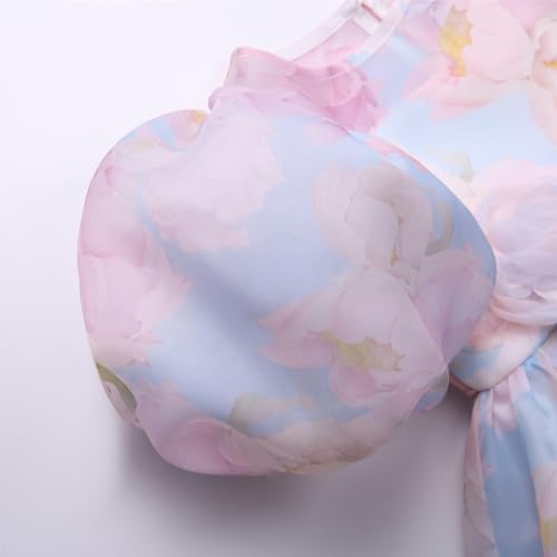 Pettigirl Girls Elegant Summer Flower Printed Clothes Kids Toddler Cute Floral Party Dress Size 2 3 4 5 6 7 8 9 10 11 123