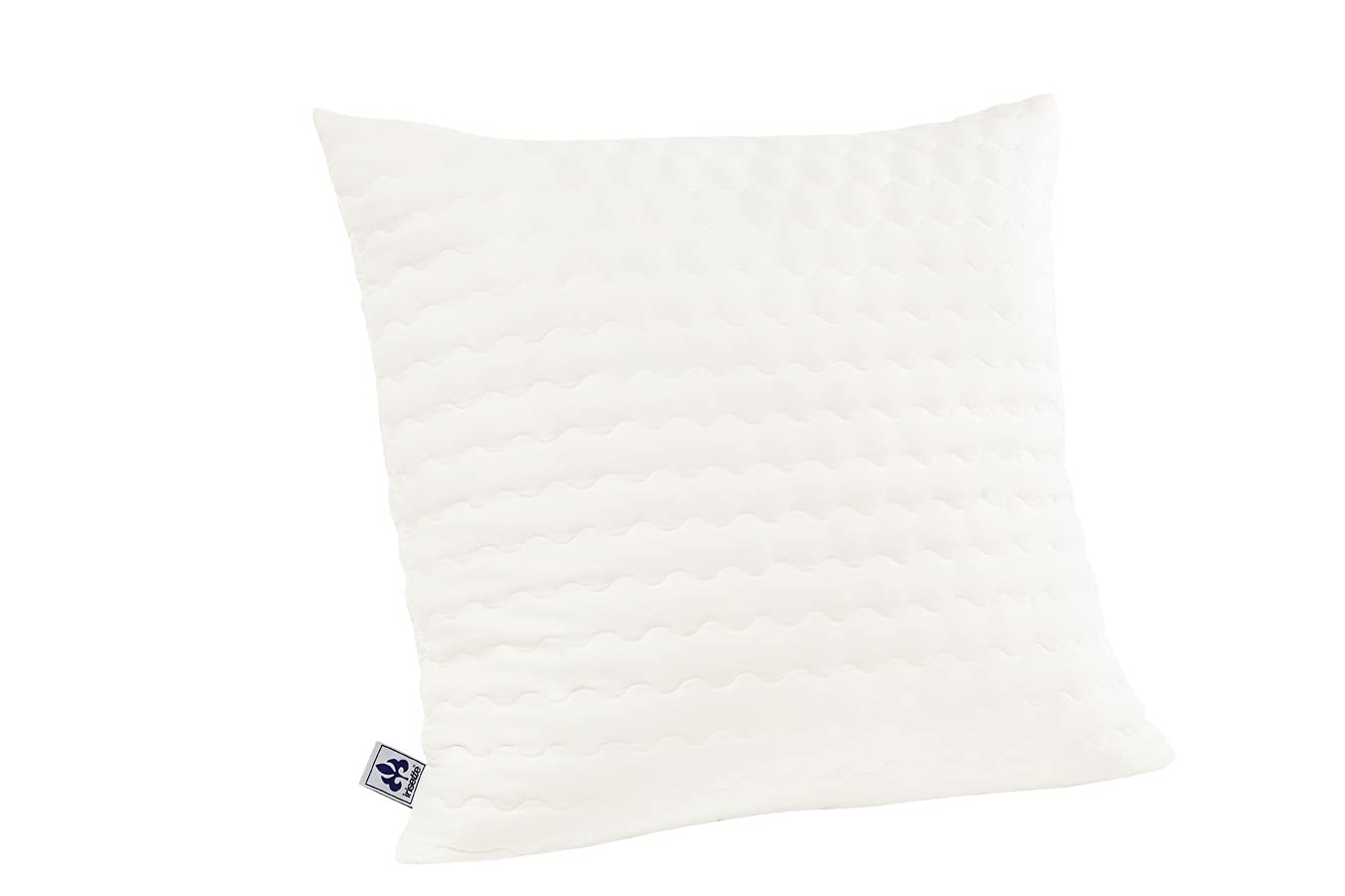 Irisette Merino Kopfkissen 80x80 cm, 100% Schurwollfüllung, klimaregulierend, Baumwoll-Bezug, Öko-Tex, Produziert in Deutschland