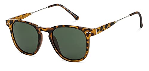 Image of Vincent Chase By Lenskart | Full Rim Round Stylish Sunglasses | Polarized and UV Protected | For Men and Women | Large | VC S14089