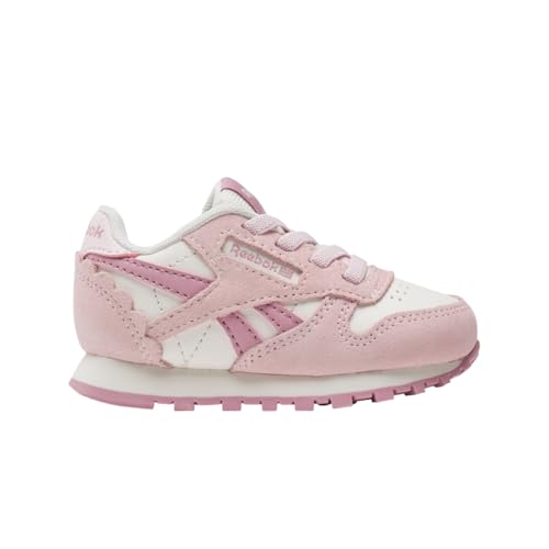 Image of Reebok Classic Leather Girls & Boys Shoes for Kids, Toddler, Little Kid or Big Kid Sneakers, FTWR White /Frosted Berry /Chalk, 5 Toddler