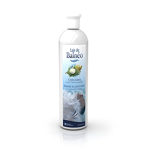 Camylle - Lait de Balnéo Cèdre Litsea - Emulsion d'Huiles Essentielles pour Baignoire Balnéo, Bain à Bulles, Bain de pieds Thalasso - Stimule la convivialité aux arômes boisés et fruités - 500ml
