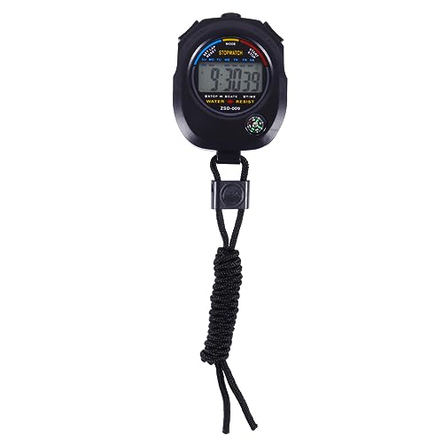 ARTSEWPLY 1pc Game Stopwatch Electronic Timer for Referee Lightweight Design Portable Sports Timer for Racing Running Swimming and Easy to Use Black