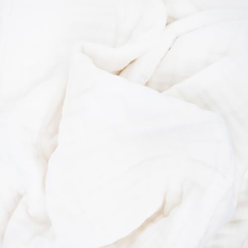 Image of Little Unicorn 100% Certified Organic Newborn Receiving Quilt | Ultra- Soft, Multi-Layered Muslin Fabric | Gift for Newborns & on-The-go (White)