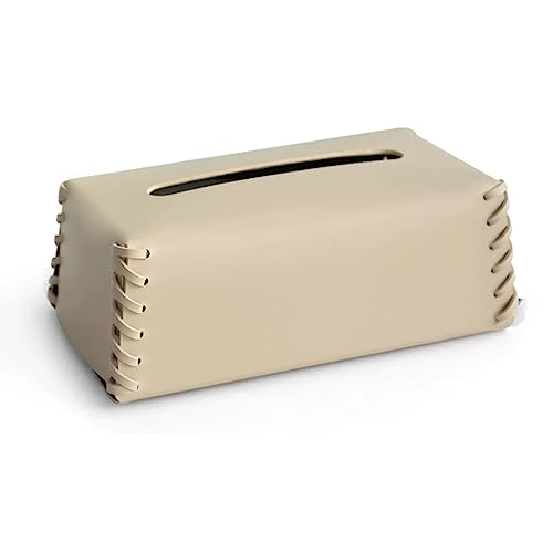 Copertura per scatola di fazzoletti, dispenser di tovaglioli in pelle PU intrecciata per casa e ufficio, grande apertura ad arco per una facile estrazione, accessorio decorativo da scrivania, 24 x 13