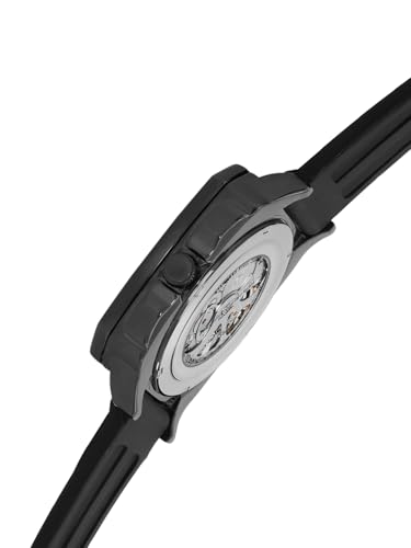 Image of French Connection See Through Black Square Dial | Black Silicone Strap Automatic Watch for Mens FCA18BBL