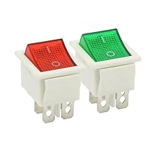 KCD4 White Base Rocker Switch 2 Position ON-Off 4 Pins /6 Pins Electrical Equipment with Light Power Switch 16A 250VAC/ 20A 125VRed 6Pin