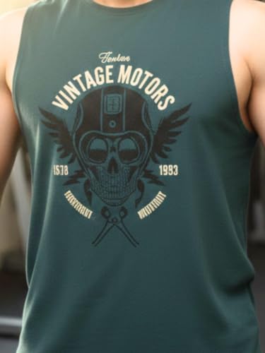Image of Rigo Stylish Cotton Printed Vest for Men | Round Neck,Regular Fit, Sleeveless T-Shirt Vest for Men | Casual Innerwear Sando for Men & Boys - Perfect for Workouts Gym, Vacations, and Beaches