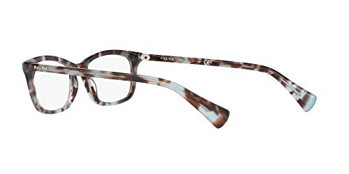 Ralph By Ralph Lauren Women's Ra7089 Rectangular Prescription Eyewear Frames, Shiny Blue Tortoise/Demo Lens, 53 Mm #TOP4