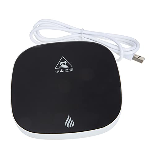 GRIRIW USB Heating Plate for Desk Automatic Temperature Control for Water Soup Lightweight Elegant Design for Home Office Travel