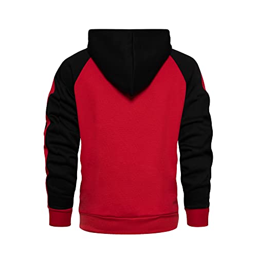 Image of MANTORS Mens Fleece Jackets Contrast Hoodies Lightweight Sweatshirt Color Block Jacket Coats