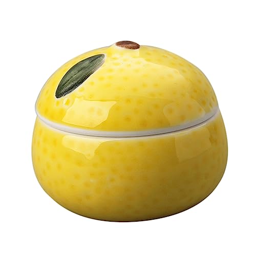 NAMOARLY 1pc Appetizer Plates Ketchup Saucer Soy Sauce Dipping Bowls Soy Dishes Vinegar Bowl Food Sauce Dish Mini Soup Bowl with Lid Dipping Sauce Cups Snack Plate Small Dessert Bowl Yellow