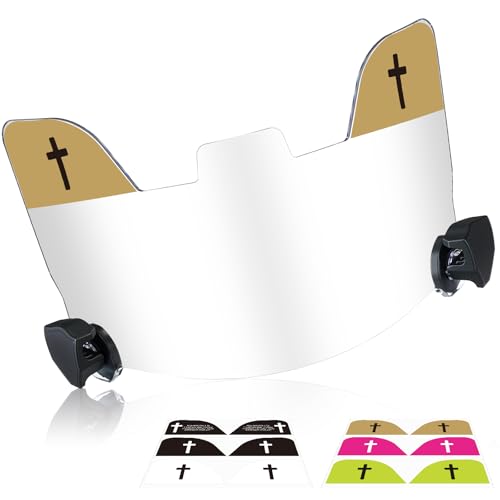 Mootycapa Football Visor with 12 Pcs Stickers Football Helmet Eye Shield Visors Scratch Anti Fog for...