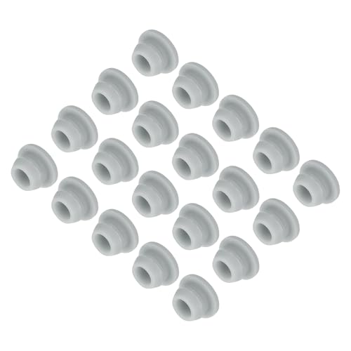 Image of MECCANIXITY 20pcs Silicone Snap in Locking Hole Plugs,7.5mm /0.3 Inch Mounting Diameter Narrow Groove Width 2mm Panel Seal Cover Round for Kitchen Bulkheads Waterproof Sealing Plugs Grey
