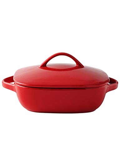 wuxafe Placa De Cerámica Plato/con Cubierta/Cena con Asa Platos Postre Resistente Plato para Cocinar Hornear Bodas Cumpleaños Fiestas Navidad