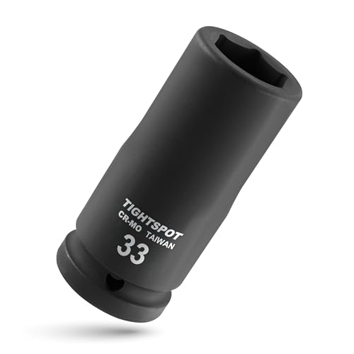 TIGHTSPOT 1 Drive Deep Impact Socket 33mm Professional CR-MO Jumbo Socket 6 Point Built for Automotive Truck and Equipment Service