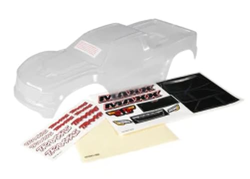 Carrosserie Traxxas Maxx transparente avec masques de fenêtre et autocollants pour modélisme RC
