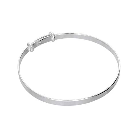 MiChic Children's Silver Plain Expanding Bangle Childs Cover