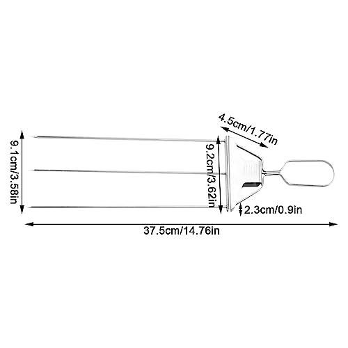 3-zackige Edelstahlspieße zum Grillen, einfach zu bedienender Schieberschieber, unverzichtbares Grillzubehör, perfekt für Fleisch- und Gemüsegrill-Kabob-Spieße – Bild 4