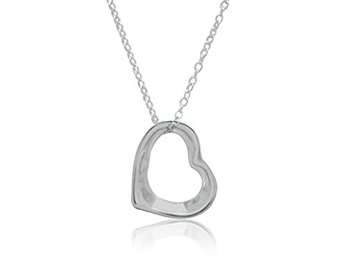 Ritastephens Ritastephens Sterling Silver or Gold-Tone Floating Open Heart Designer Inspired Love Charm Pendant Necklace2