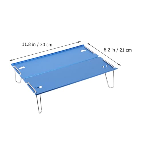 Table de camping pliante en aluminium bleu pour pique-nique - 4