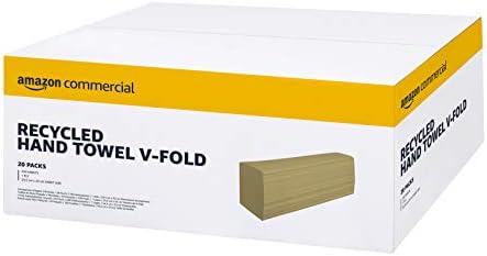 Amazon Commercial V-Fold 2-Ply Paper Hand Towels made from 100% Pure Cellulose, 210 Sheets per Box, 15-Pack