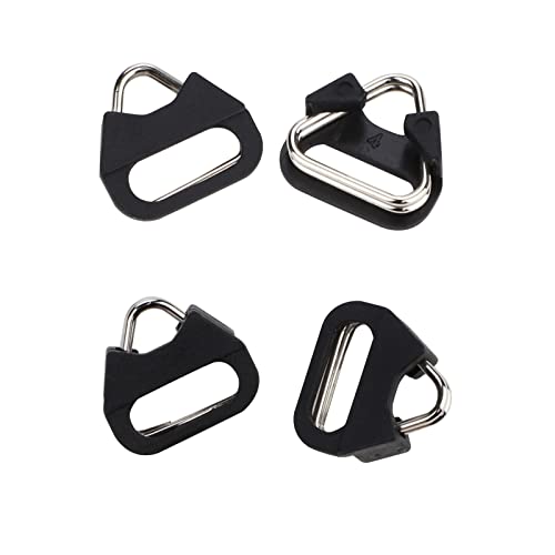 Lot de 4 anneaux triangulaires en acier inoxydable pour sangle d'appareil photo, avec capuchon en plastique, pour sangle d'épaule d'appareil photo, noir, taille L, Noir , 1