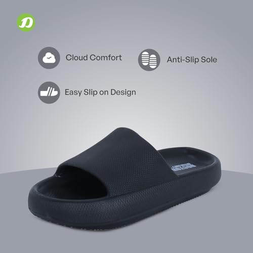 DOCTOR EXTRA SOFT Men's Classic Ultra Soft Sliders/Slippers with Cushion FootBed for Adult | Comfortable & Light Weight | Stylish & Anti-Skid | Waterproof & Everyday Flip Flops for Gents/Boys D-504