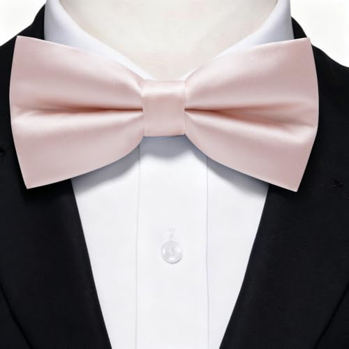 Image of YourTies Bow Ties for Men Pre-Tied Adjustable Bow Tie Coloful Satin Bowtie | Satin Clip-on Bowties,Solid Color Striped Paisley,Woven Jacquard,Formal Casual Wedding Business Party Prom,Tuxedo,Gift Box