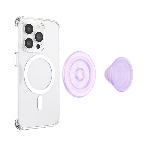 Image of PopSockets Phone Grip for MagSafe, Magnetic Holder, Phone Stand, Cute Pink - Opalescent Clear