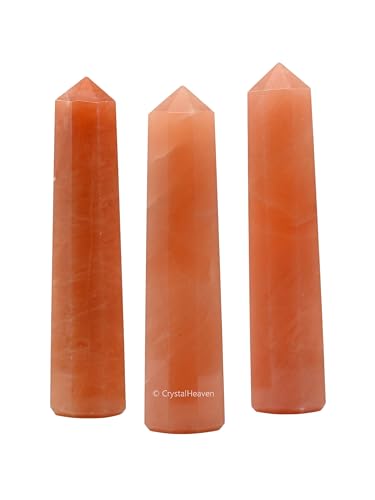 Image of Certified Red Aventurine Crystal Tower Obelisk Point For Chakra, Healing And Balancing - Aaa Grade Original Certified Gemstone Agate For Reiki Meditation Yoga Spiritual (3-4 Inches)