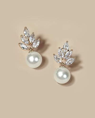 Earrings for Women by SNGIA, Gold Pearl Earrings, Small Gold Earrings, Dainty Gold Earrings, Gold Stud Earrings for Women, Statement Earrings, Pearl Dangle Earrings, Pearl Drop Earrings, Pearl Earrings Studs, Pearl Drop Earring with Cubic Zirconia by SNGIA, Small Earrings, Gold Studs Earrings for Women, Small Stud Earrings, Dainty Earrings, Gold Drop Earrings, Cubic Zirconia Earrings, CZ Earrings3