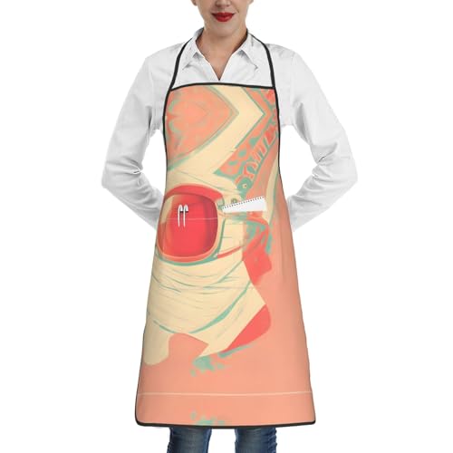 rrxnbcgg Delantal impermeable con bolsillos, estilo retro, abstracto, resistente al agua, para cocinar, barbacoa, jardinería, lazos ajustables para hombres y mujeres