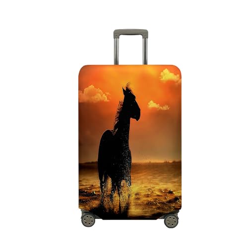 Stampa 3D Elastica Proteggi Valigia Suitcase Luggage Cover Lavabile Coperchio di Protezione Antipolvere Copertura Viaggio Bagagli Coprire cavallo marrone 8XL 30-32 pollici