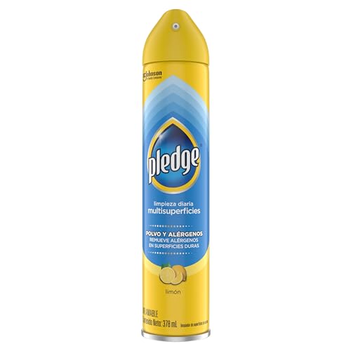 Catálogo de Superficies multimedia . 46 Pledge Limpiador de Multisuperficies en Aerosol, Remueve Polvo y Alérgenos, Aroma Limón, 378mL