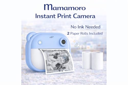 Image of Camera for Kids with Print | Kid Digital Camera for Photography & Videography with Color Display - Includes 2 Paper Rolls (Blue)