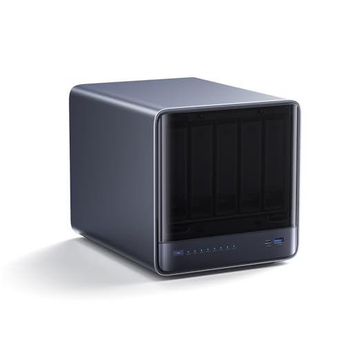 Image of MINISFORUM 5 Bay NAS N5 Pro P370 Network Attached Storage, AMD Ryzen AI 9 HX PRO 370 Processor(12C /24T,up to 5.1GHz),Cloud Storage,16GB DDR5,128GB SSD,1 * 10Gbe,1 * 5Gbe,3*M.2 NVMe Slots, HDMI /Type-C