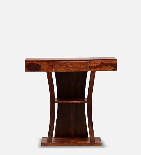 Image of Woody Furniture Console Table with Storage | Wooden Console Table for Bedroom & Living Room | Foyer Table for Entryway (Natural Finish)