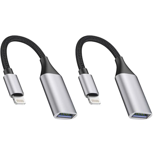 Ya en manzanajugosa.com: Adaptador USB a Lightning 2Pack, Adaptador Lightning a USB Cable Adaptador OTG USB 3.0 Adapter para iPhone 14 13 12 11 Pro Max Mini/iPad Pro, Compatible con Memorias USB,Teclados, MIDI, Ratón, Cámaras