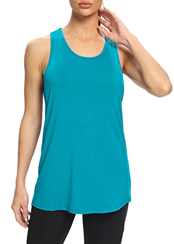 Bestisun Womens Tunic Workout Yoga Tops Tennis Running Shirts Long Athletic Tank Tops Racerback Tanks Muscle Tank Yoga Clothes Workout Clothing Blue Green Xxl #TOP2