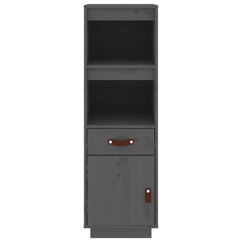 Armadietto Highboard grigio, 34 x 40 x 108,5 cm, in legno massello