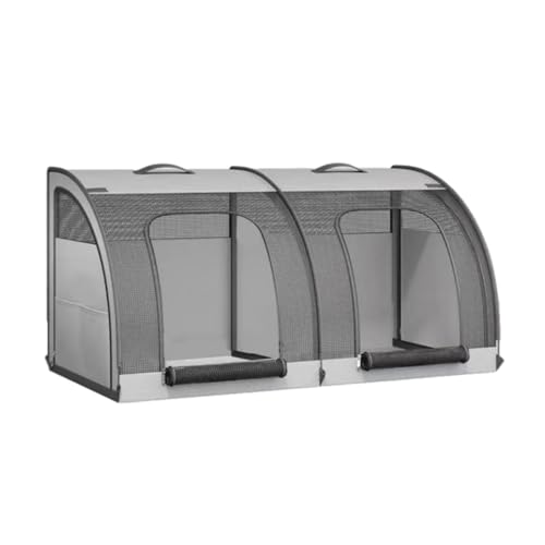 ポータブルペットキャリー、猫と犬用折りたたみ式車内旅行用ペットキャビン トイレボックス、ペット用車内犬キャビン、中型・大型犬用安全シート、車内前後バスケット、多機能ペットバッグ、ポータブルキャットバッグ、取り外し可能 (グレー,100*50*50CM)
