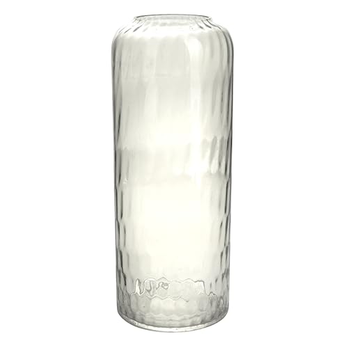 SANDRA RICH Jarrón de cristal de 30 cm, transparente, jarrón de suelo, grande, decoración