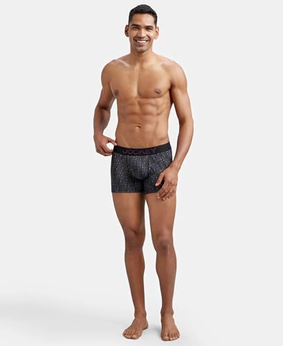 Image of Jockey FP23 Men's Super Combed Cotton Elastane Stretch Printed Trunk with Ultrasoft Waistband