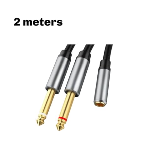 Adaptador 3.5mm a doble 6.5mm Mono a Estéreo miniatura 2