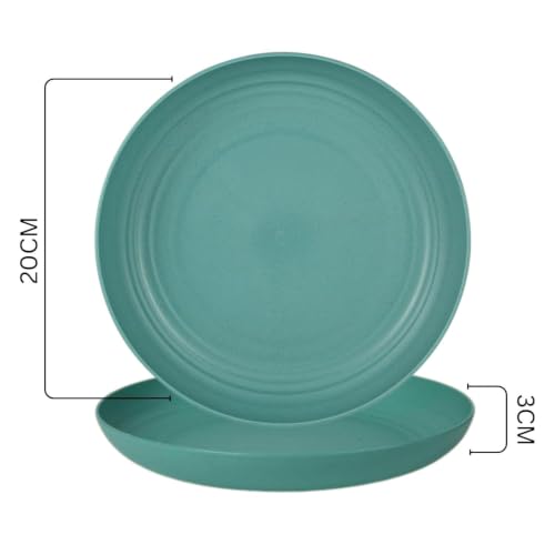 Image of Wheat Straw Dinner Plate Set, Eco-Friendly Dinner Set Round Serving Plate, Dishwasher & Microwave Safe - Perfect for Dinner Dishes Deep Plates Easy to Clean (MULTI-4PCS, 20 cm)